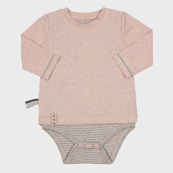 OrganicEra Baby Langarm T-shirt Body 'OrganicEra' aus Bio Baumwolle, Rose melange (rose), – Produktbild 1 von 4