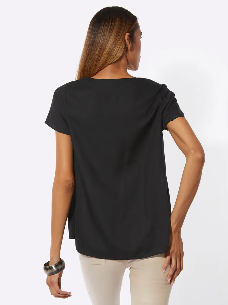 Witt Kurzarmbluse schwarz, Schwarz, – Produktbild 1 von 2