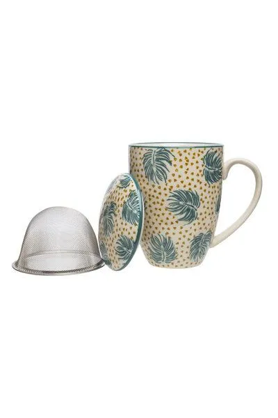 Tranquillo Tranquillo Tasse mit Teesieb BOHO CHIC 400 ml, Blau, – Produktbild 3 von 5