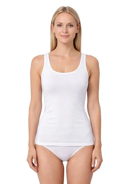 Haasis Bodywear Haasis Bodywear Damen CLASSIC Achselhemd, 3er Pack, Bio Baumwolle, Weiss, – Produktbild 2 von 4