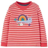 Frugi Frugi Langarm-Shirt Schnecke in melone-weiss gestreift Easy on Top Snail – Produktbild 1 von 1