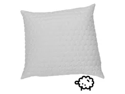 Kopfkissen mit Wellennaht 80 x 80 cm, mit Schafschurwollfüllung 1200g – Produktbild 1 von 1