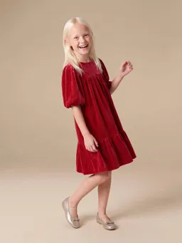 Vertbaudet Vertbaudet Festliches Samtkleid mit Glitzereffekt Mädchen – Produktbild 1 von 1