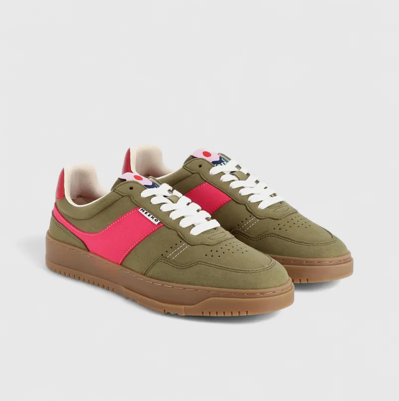 MEEKO MEEKO Herren vegan Sneaker Kiboko Cordura Khaki, Dunkelpink, – Produktbild 2 von 2