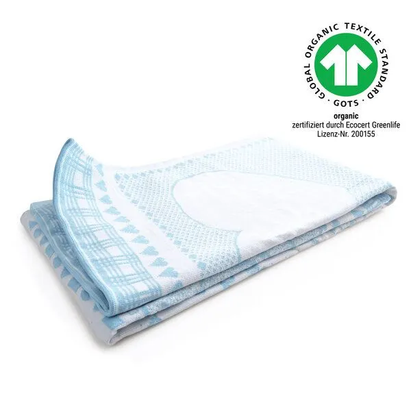 Sonnenstrick Sonnenstrick Baby-Baumwolldecke mit Kindermotiv, Blau-weiß, – Produktbild 4 von 5