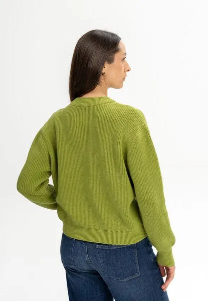 MELA MELA Rippstrick Pullover ADAH aus 100% Bio-Baumwolle, Seaweed, – Produktbild 2 von 4