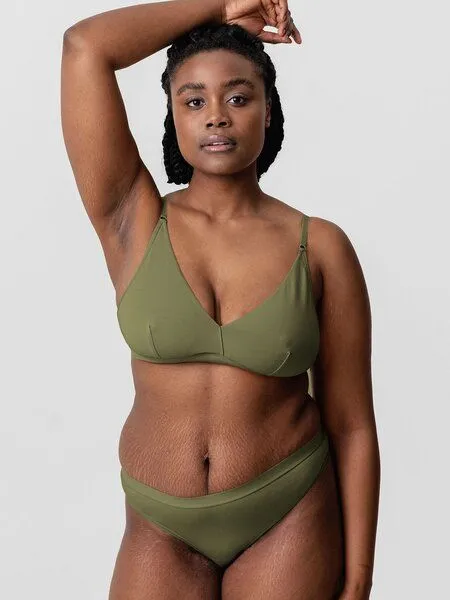 erlich textil erlich textil Antje String aus Bio-Baumwolle, made in Europe, Olive, – Produktbild 3 von 5