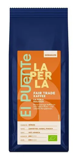 El Puente El Puente La Perla - Bio-Kaffee gemahlen 250 g | Fair Trade | Bio-zertifiziert | Vegan | Glutenfrei – Produktbild 1 von 1