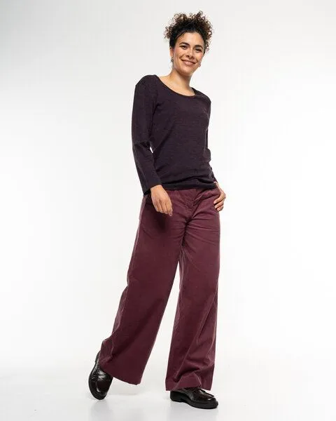 Alma & Lovis Alma & Lovis Lässige Feincord-Hose aus Organic Cotton | Babycord Hose, Red beet (dunkelrot), – Produktbild 3 von 4