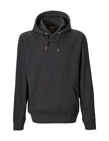 Utopic Utopic Unisex Hoodie Kapuzenpullover Hoody aus recycelter Baumwolle und Polyester, Schwarz, – Produktbild 1 von 3