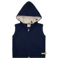 loud proud loud + proud Babys & Kinder Wollfleece-Weste mit Kapuze, GOTS-zertifiziert, Ultramarine(blau), – Produktbild 1 von 1