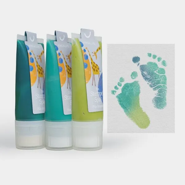 KINDACUTE KINDACUTE 3CHEERS - 3x 50ml Bio Stempelspaß für Babys & Kids, Jungle (smaragd bermuda pistac, – Produktbild 1 von 4