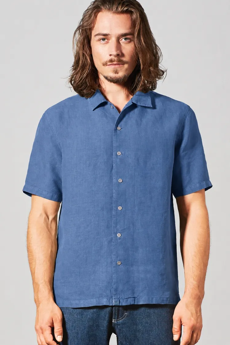 HempAge Hempage Herren vegan Kurzarm-Shirt, Freizeit, Blueberry, Blau, – Produktbild 2 von 2