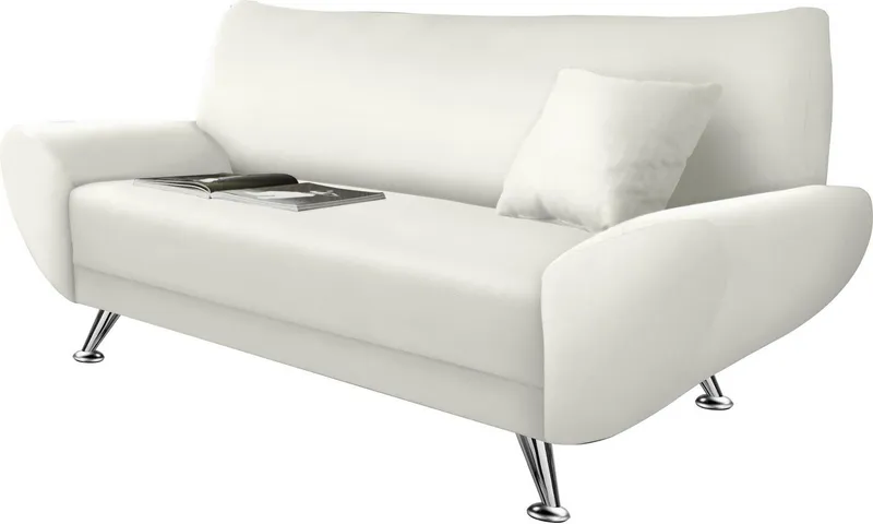 Home affaire 2-Sitzer Saltare, elegant & komfortabel, toller Designfuß, Breite 174cm, bequem, bequeme Armlehnen, Weiß, – Produktbild 2 von 5