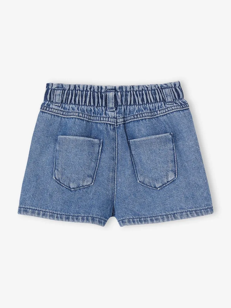 Vertbaudet Baby Jeansshorts mit Blumenstickerei, Blue stone, – Produktbild 2 von 4
