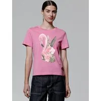 watapparel watapparel T-Shirt Frauen Flamingo mit Blumen, Bubble pink, – Produktbild 1 von 1