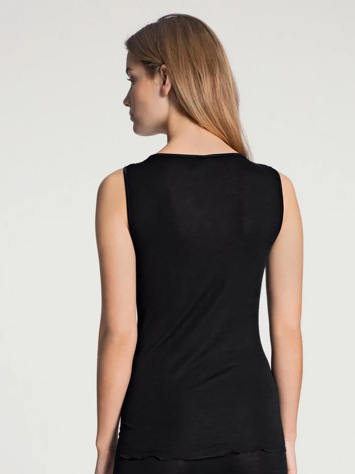 CALIDA CALIDA Tanktop True Confidence Rundhals, atmungsaktiv, wärmend, elastisch, Feinripp-Qualität, Schwarz, – Produktbild 4 von 5