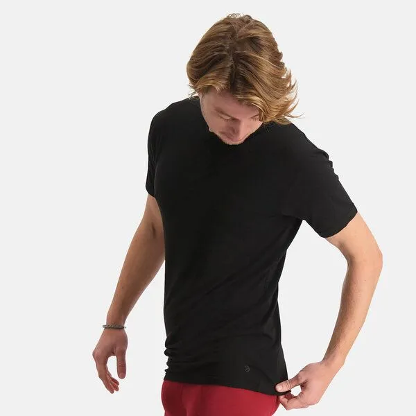 Bamboo Basics Bamboo Basics Rundhals T-Shirt RAY mit Bambusviskose (2er Pack), Schwarz, – Produktbild 4 von 4