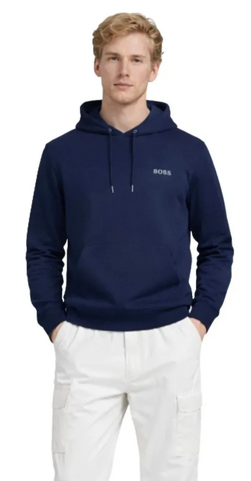Boss Boss Kapuzensweatjacke Seeger 67 Hoodie Sweater Sweatshirt Kapuze mit verstellbarem Kordelzug und Metallenden, Blau, – Produktbild 2 von 5