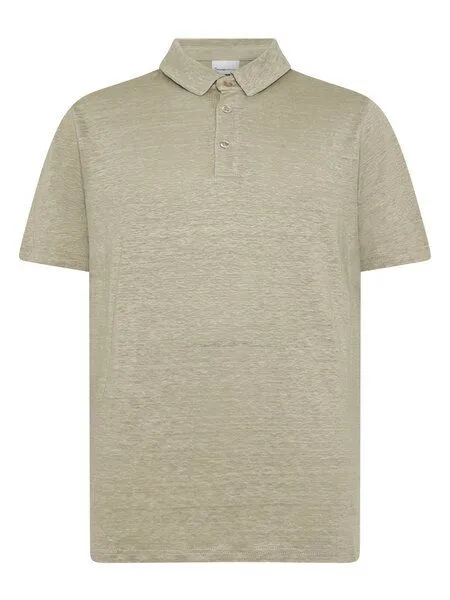 KnowledgeCotton Apparel KnowledgeCotton Apparel Poloshirt Regular aus Bio-Leinen, Grün (twill), – Produktbild 1 von 4