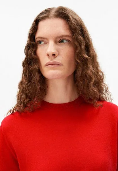 ARMEDANGELS ARMEDANGELS FINE KNIT Damen Strickshirt aus TENCEL Modal Mix, Mars red, – Produktbild 3 von 4