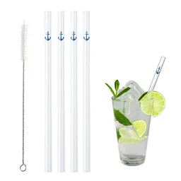 Contento Contento Glastrinkhalm 21 cm lang, 4 Stück, Anker, mit Bürste – Produktbild 1 von 1