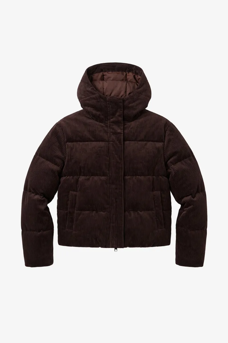 KnowledgeCotton Apparel KnowledgeCotton Apparel Damen vegan Daunenjacke Aus Cord Schokoladenbraun, Braun, – Produktbild 1 von 2