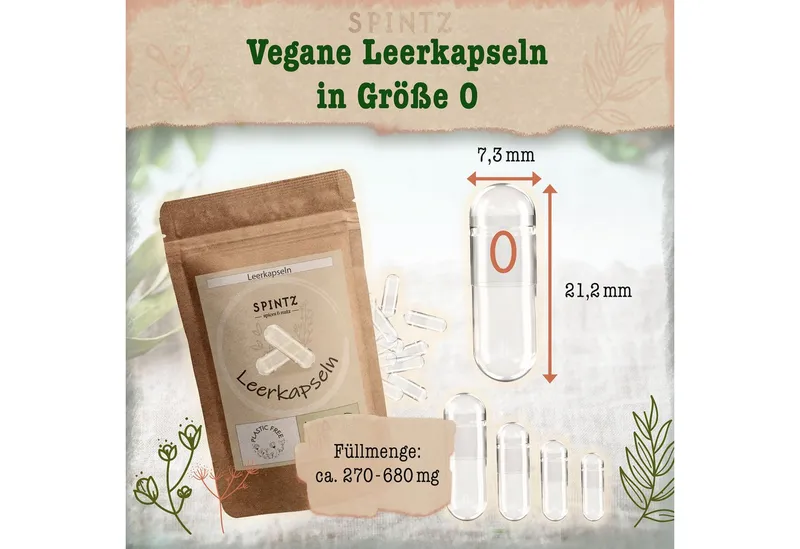 SPINTZ Leerkapseln Größe 0 - 100 Stk. Nach Anwendung, 1 er 100 St., 10 g – Produktbild 4 von 5