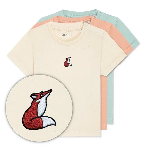 LIGARTI LIGARTI Babyshirt - Valentina der Fuchs, Türkis, – Produktbild 3 von 3