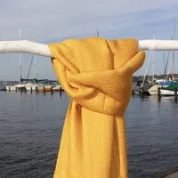 Schönes aus Indochina Schönes aus Indochina Upcycling Baumwollschal handgewebt und fair gehandelt, Sonnengelb, – Produktbild 1 von 1