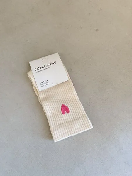 Jutelaune Jutelaune Rosa Herz Socken - GRS und OEKO-TEX Zertifizierungen – Produktbild 1 von 3