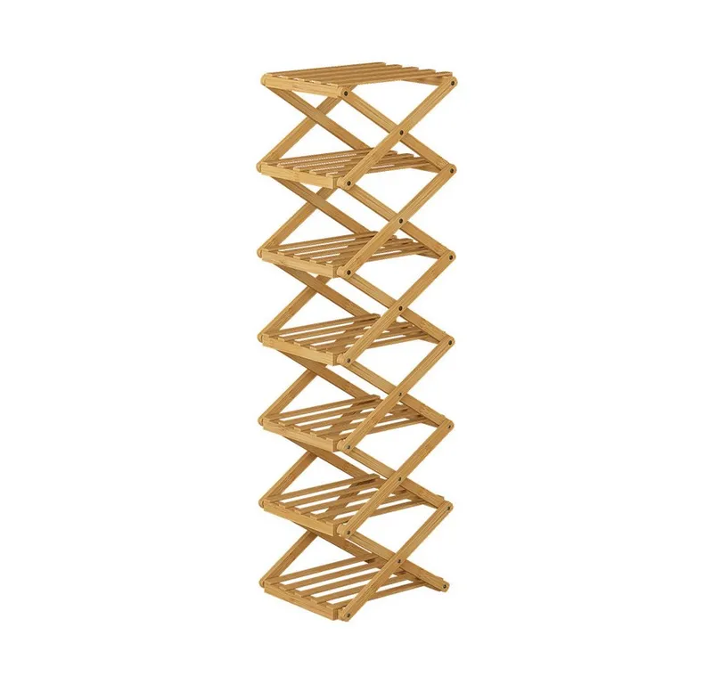 Vicco Schuhregal Ziggy, Bambus, 26 x 100.5 cm mit 7 Fächern, 1-tlg., Braun, – Produktbild 2 von 4