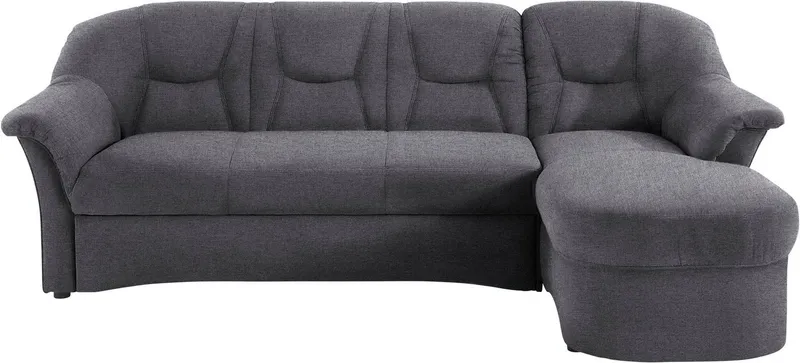DOMO collection Ecksofa SARAFINA 232x146 cm, auch mit Federkern für noch mehr Sitzkomfort!, whlw. mit Bettfunktion, L-Form, Grau, – Produktbild 2 von 5