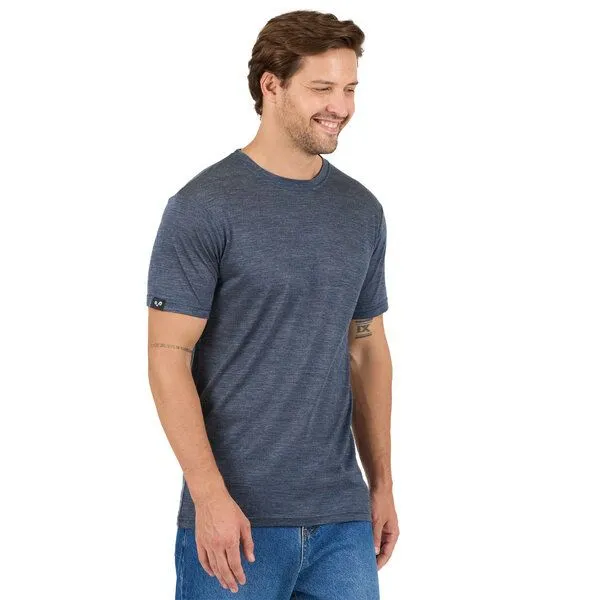 Woolona Woolona Lyocell & Merinowolle T-Shirt - TERRA 50/50, Navy, – Produktbild 3 von 3