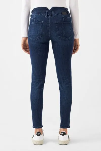 DAWN Damen Jeans SUN UP Powerstretch Design Details DAWN Bio-Baumwolle, Dark blue, – Produktbild 6 von 7