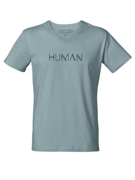 Human Family Human Family Bio Herren V-Neck T-Shirt "Human", Weiss, – Produktbild 2 von 3