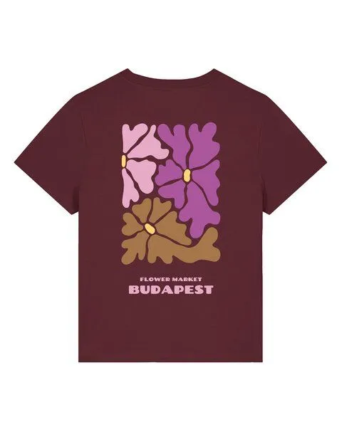 watapparel watapparel T-Shirt Frauen Budapest Flora, Burgundy, – Produktbild 3 von 3