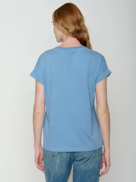 GreenBomb GREENBOMB Sailling Vessel Loony - Sportliches T-Shirt aus Bio-Baumwolle mit Rollup Sleeve / hochwertiger Print / GOTS / Fair & Vegan, Blau (gletscherblau), – Produktbild 4 von 4