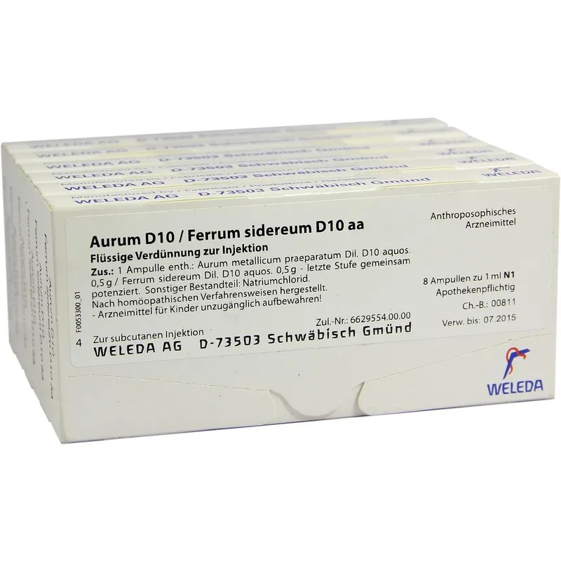 Weleda WELEDA AURUM D 10/Ferrum sidereum D 10 aa Ampullen 48X1 ml Ampullen – Produktbild 1 von 1