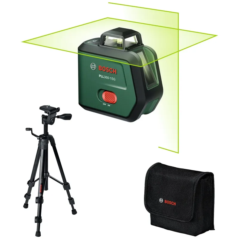Bosch Professional Bosch Professional Bosch Kreuzlinien-Laser PLL360-15G Set, incl. 1x Akku BA 3.6V 2 Ah, Stativ, Tasche – Produktbild 1 von 1