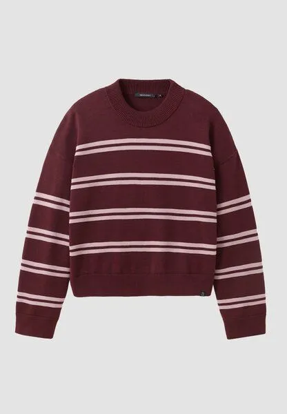 recolution Damen Strickpullover aus Bio-Baumwolle - GINGKO STRIPES - recolution, Dark plum (lila), – Produktbild 2 von 4