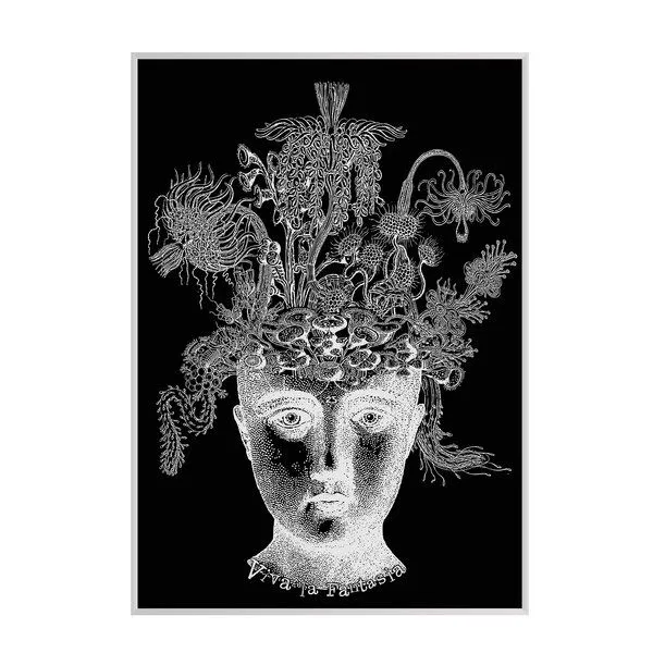 HANDGEDRUCKT HANDGEDRUCKT "Viva la Fantasia" A2 Hand-Siebdruck-Poster, Schwarz/weiß, – Produktbild 1 von 2