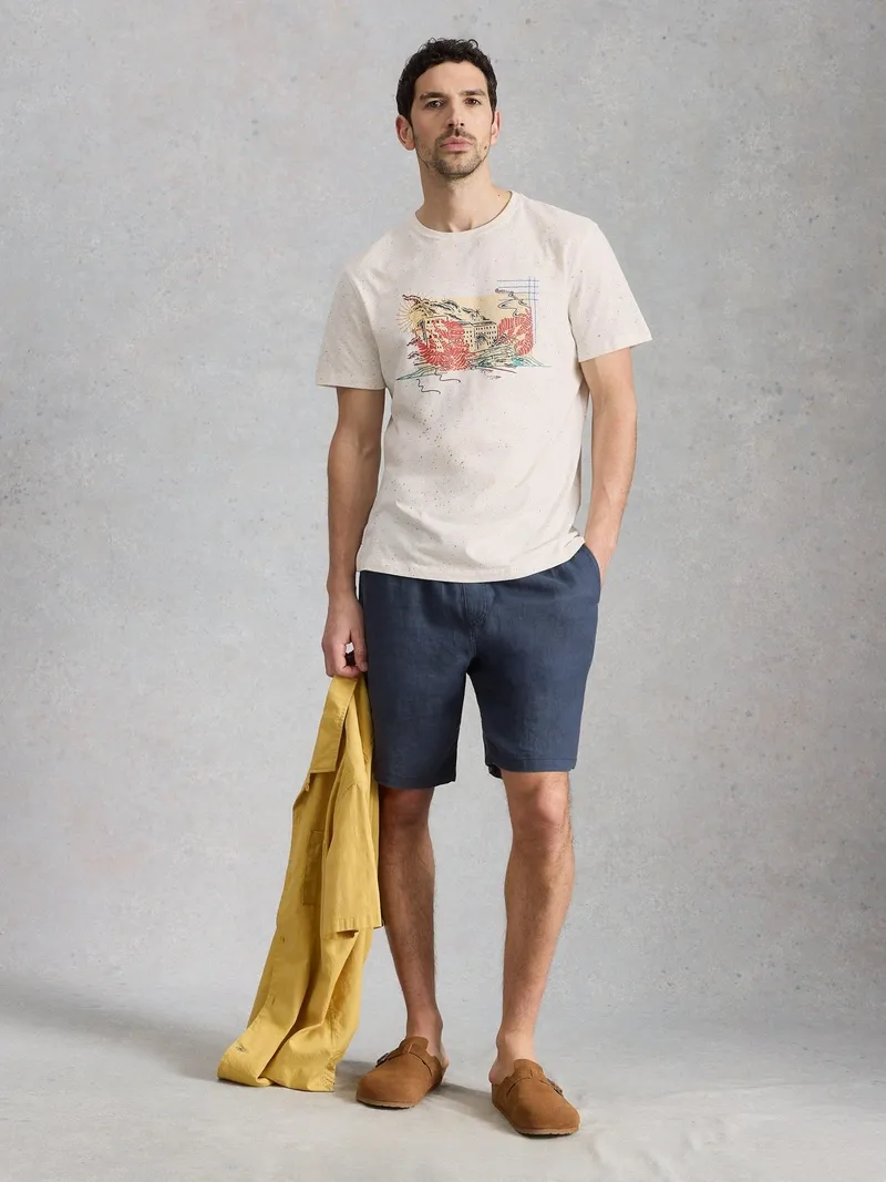 White Stuff Grafik-T-Shirt Abersoch Postcard - XL/R, Weiß print, – Produktbild 2 von 4