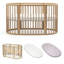 Stokke Stokke Sleepi Betten-Set mit Matratze und Spannbettlaken - Natural - Lavender – Produktbild 1 von 1