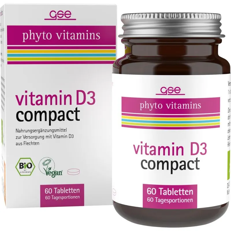 GSE Vertrieb Biologische Nahrungsergänzungs- & Heilmittel vitamin D3 compact bio 60 St Tabletten – Produktbild 1 von 1