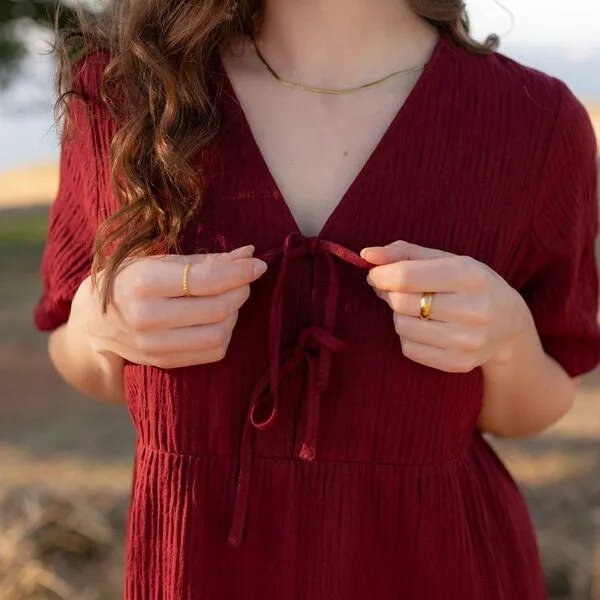 NORDLICHT NORDLICHT Kleid Silva aus Bio-Baumwolle, Rot, – Produktbild 2 von 4