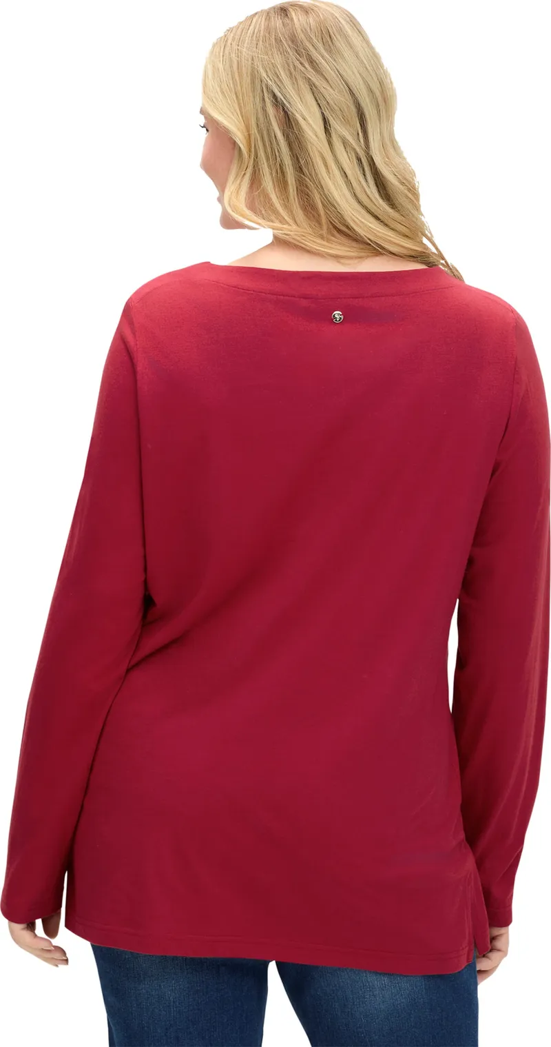 sheego Langarmshirt kirsche-silberfarben-bedruckt, Kirsche-silberfarben-bedruckt, – Produktbild 3 von 3