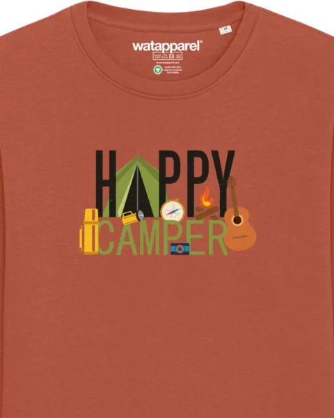 watapparel watapparel Sweatshirt Unisex Happy Camper, Heritage brown, – Produktbild 3 von 3