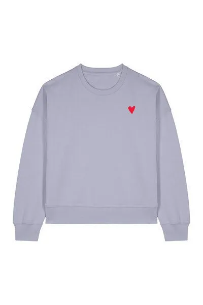 Kultgut Kultgut Artdesign - Goodness Pulloversweater im Boxistyle / Red Heart, Lavendel, – Produktbild 4 von 4