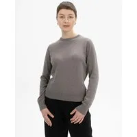 MELA MELA Bio-Damen-Pullover 'DHANA' mit Rundhalsausschnitt, bear melange, Gr. L – Produktbild 1 von 1